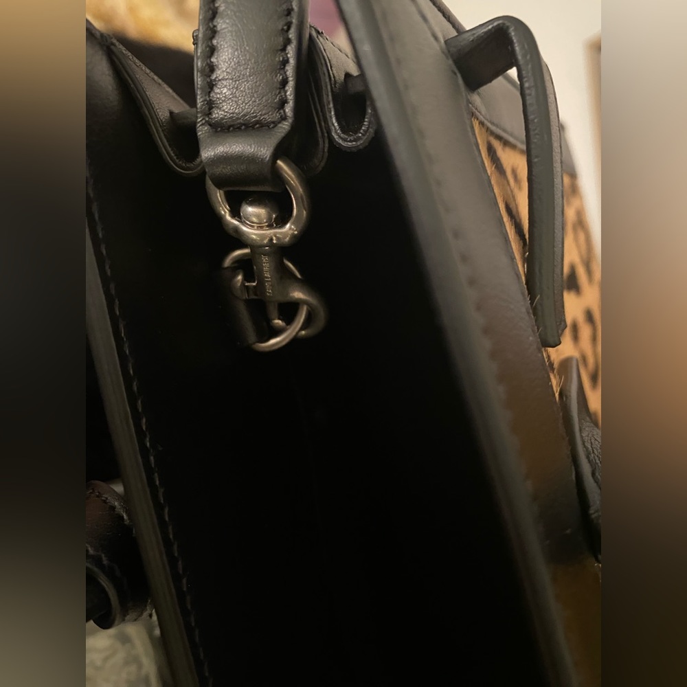 Saint Laurent Paris/Animal Print /Small Sac De Jour/Calf Hair.light brown/Black. - Picture 12 of 16